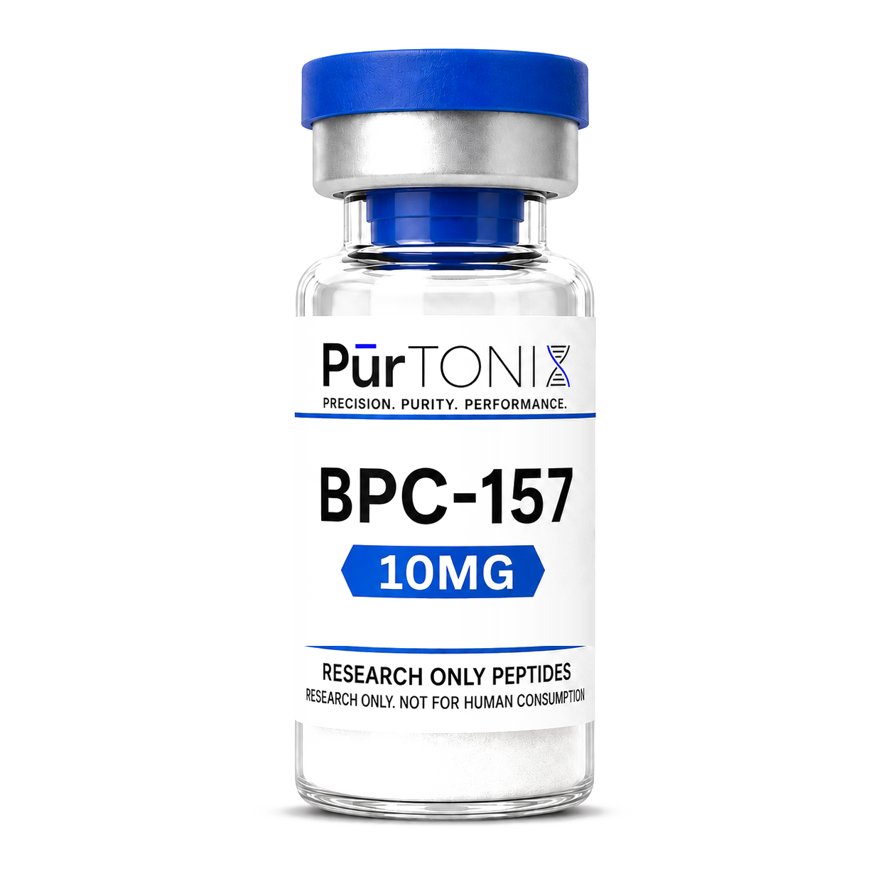 BPC-157 research peptide vial — 10 mg lyophilized