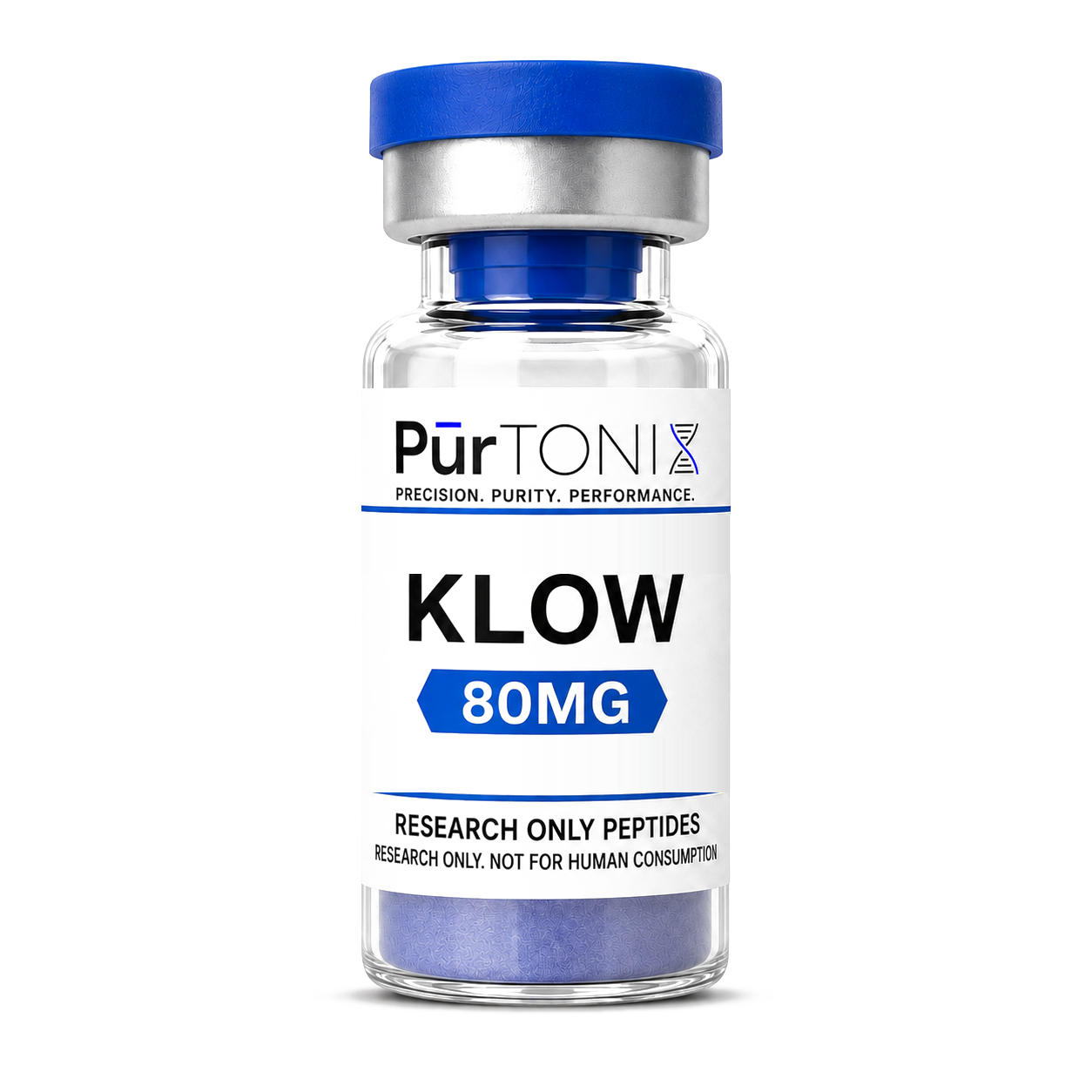 KLOW research peptide vial — 80 mg lyophilized