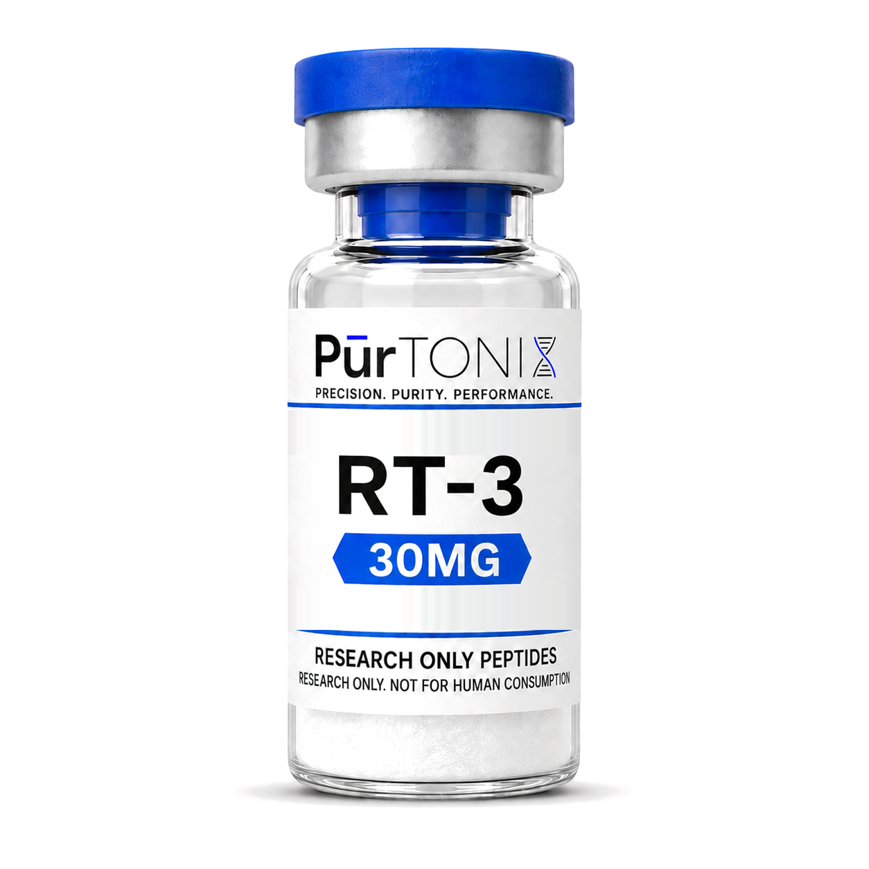 RT-3 research peptide vial — 30 mg lyophilized
