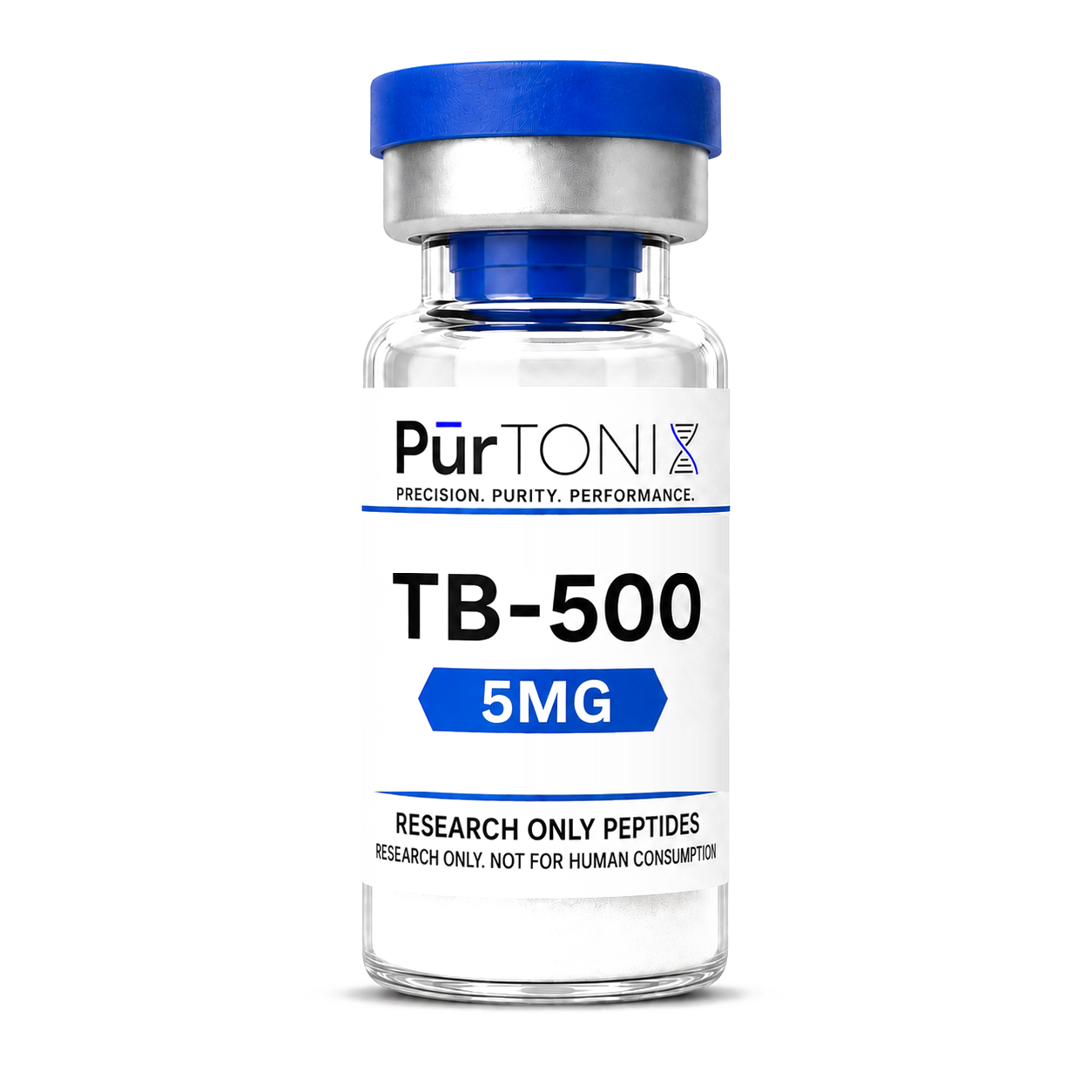 TB-500 research peptide vial — 5mg lyophilized