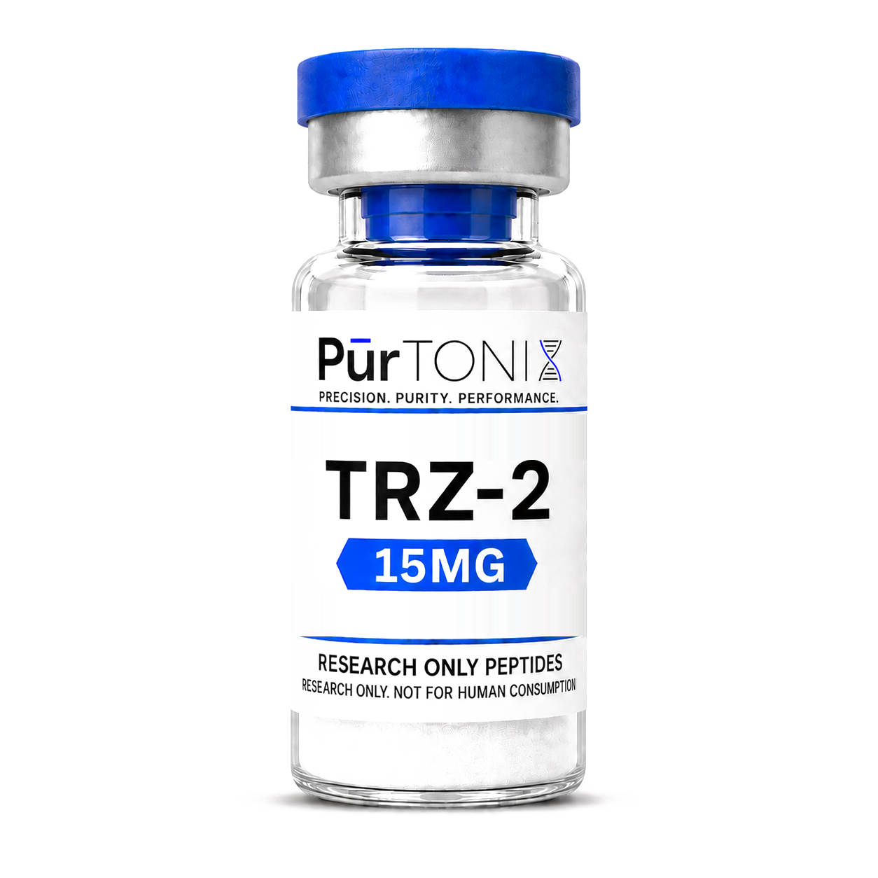 TRZ-2 research peptide vial — 15mg lyophilized